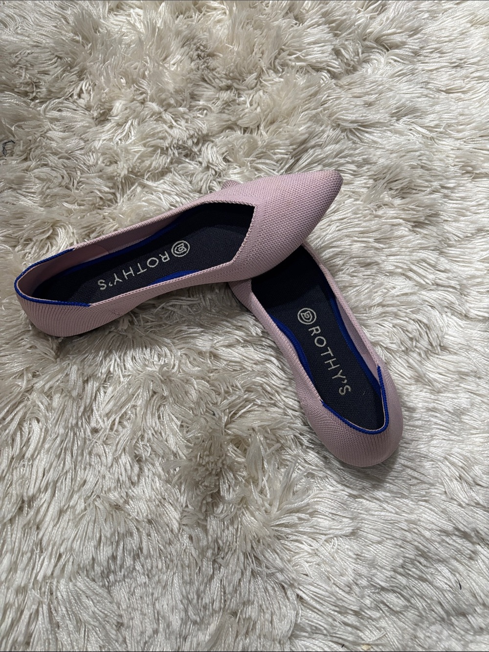 Rothy's Pink Pointed-Toe Knit Flats